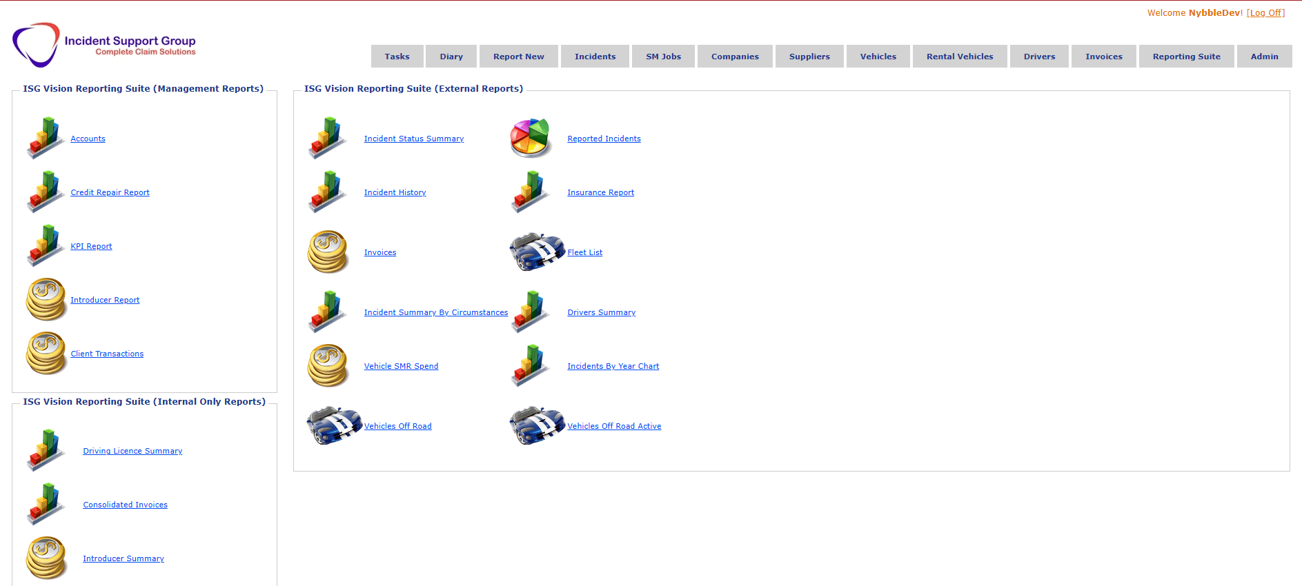 Vision (ISG Claims Manager) – ISG Reports Management
