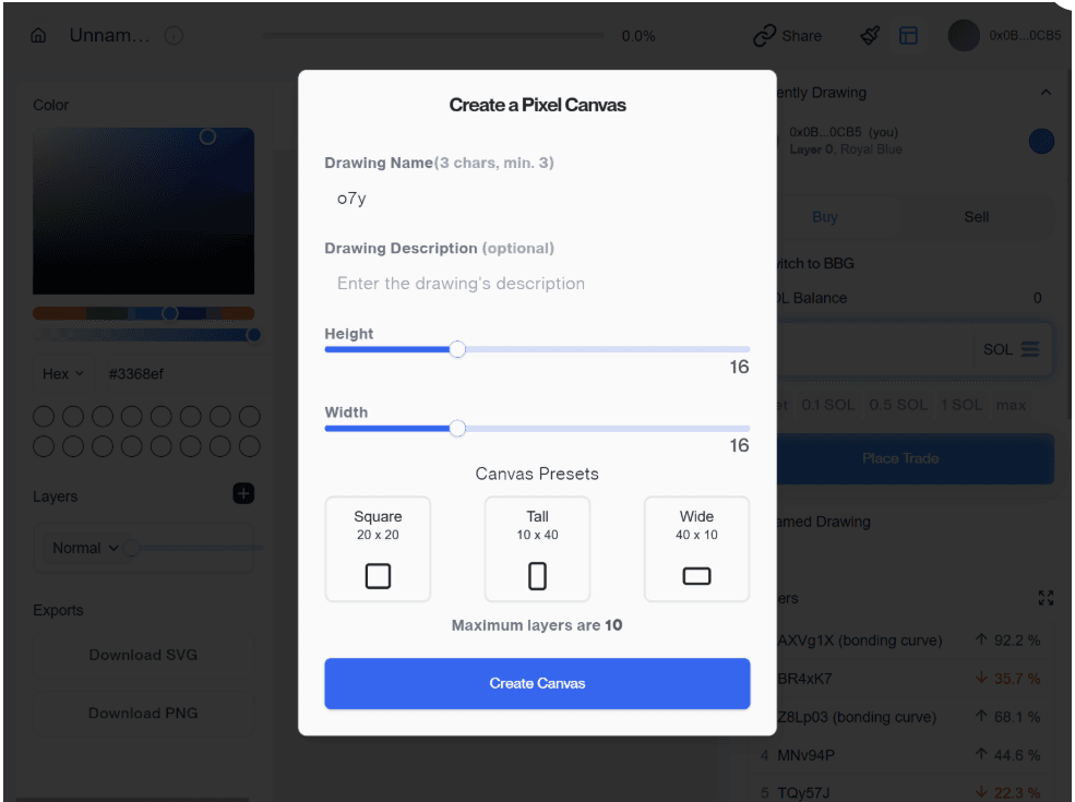 Basemint NFT – Drawing Creation Dialog