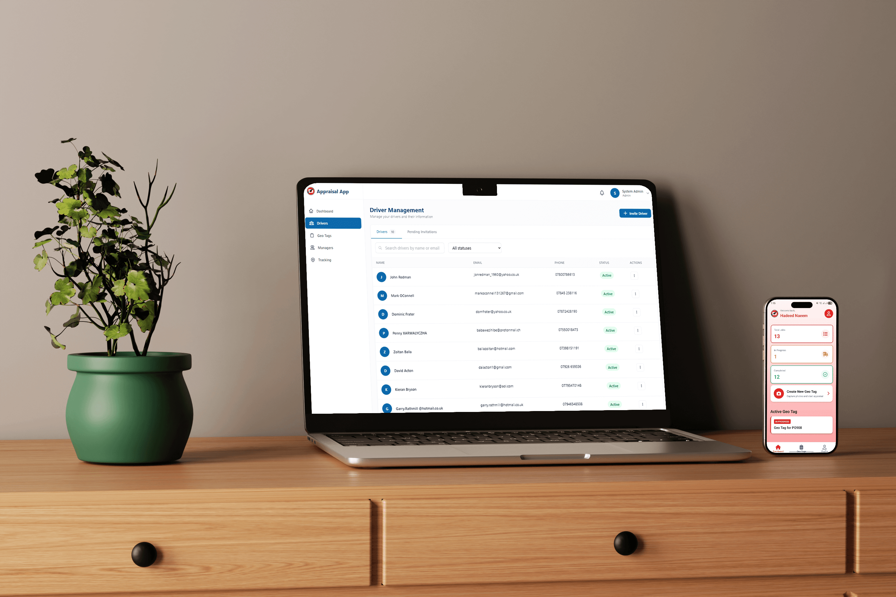 Drive Direct Appraisal App – Dashboard