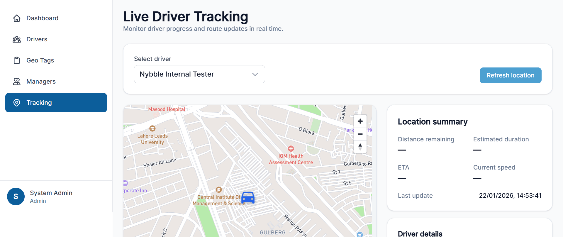 Drive Direct Appraisal App – Live Driver Tracking