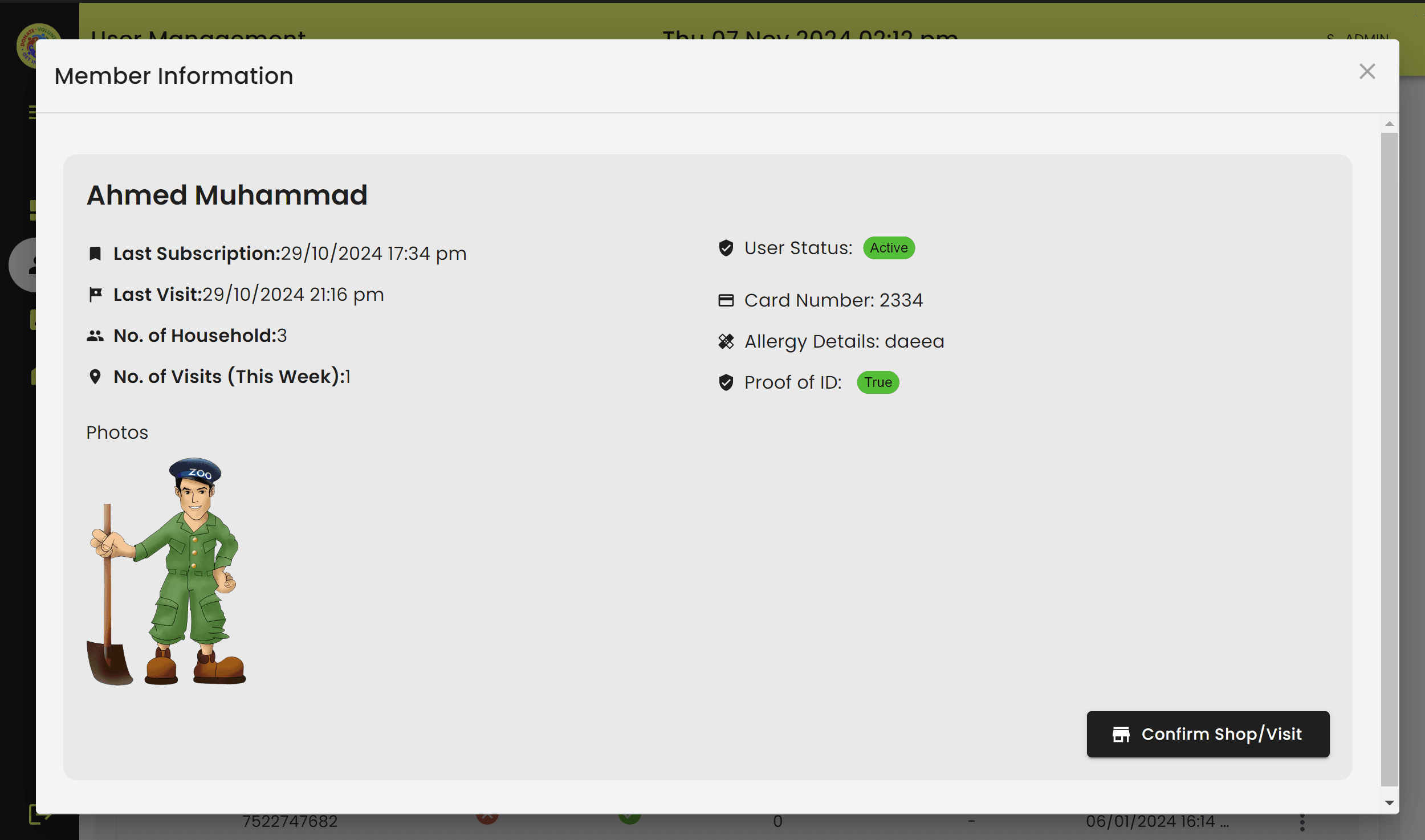 Hyndburn Pantry App – Member Details 